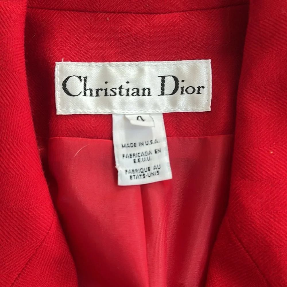 Christian Dior Vintage 1980/90 Double-Breasted Wool Women's Suit Skirt Set